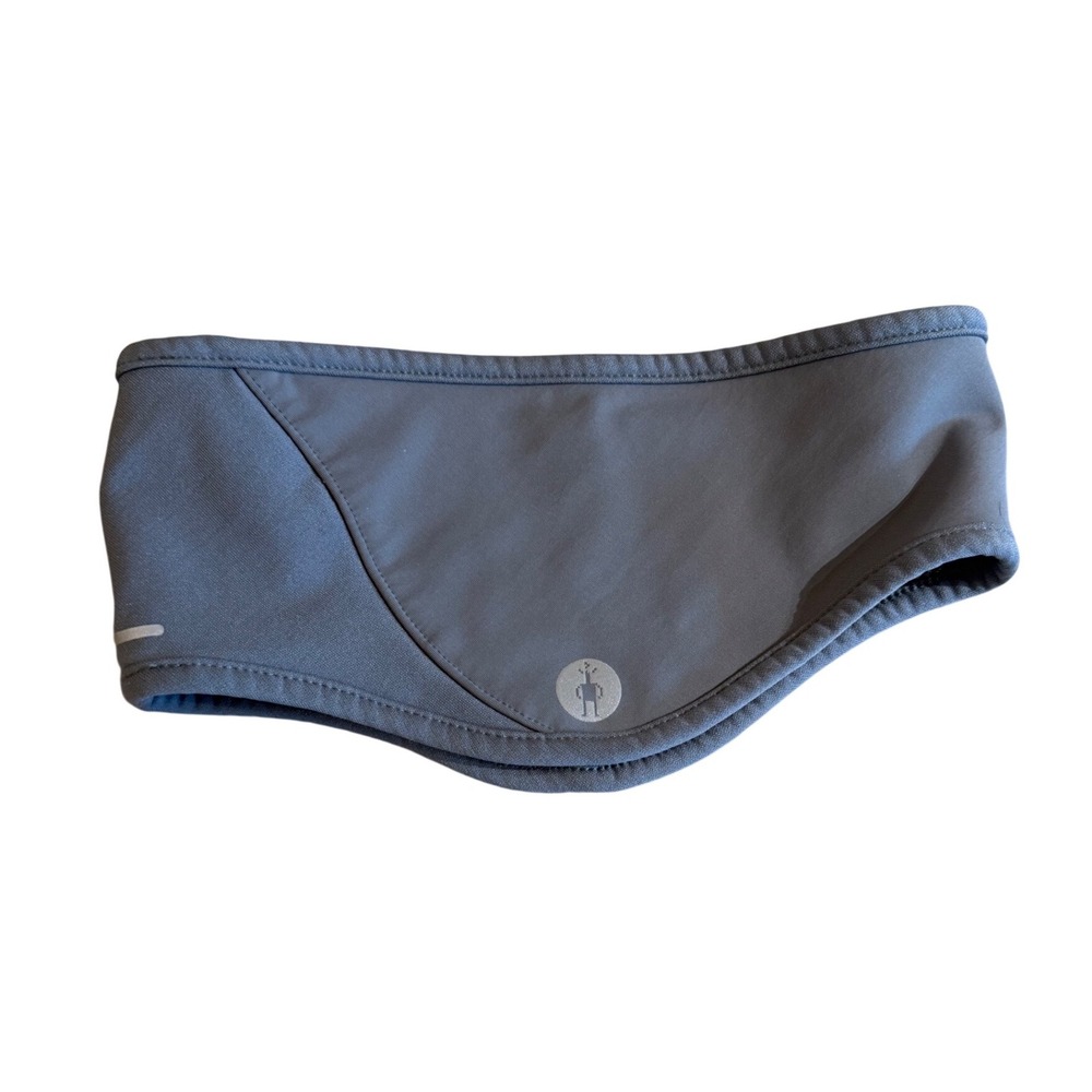 Smartwool Merino Sport Fleece Headband Blue Gray Ear Warmer Reflective Running